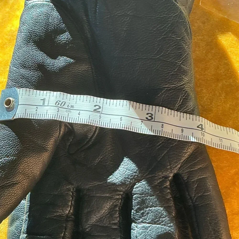 Vintage Fownes Black Leather Thinsulate Gloves Women’s Size 7 Made in Philippine